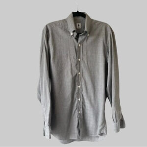 Lorenzini Houndstooth Plaid  Dress Shirt Made in Italy